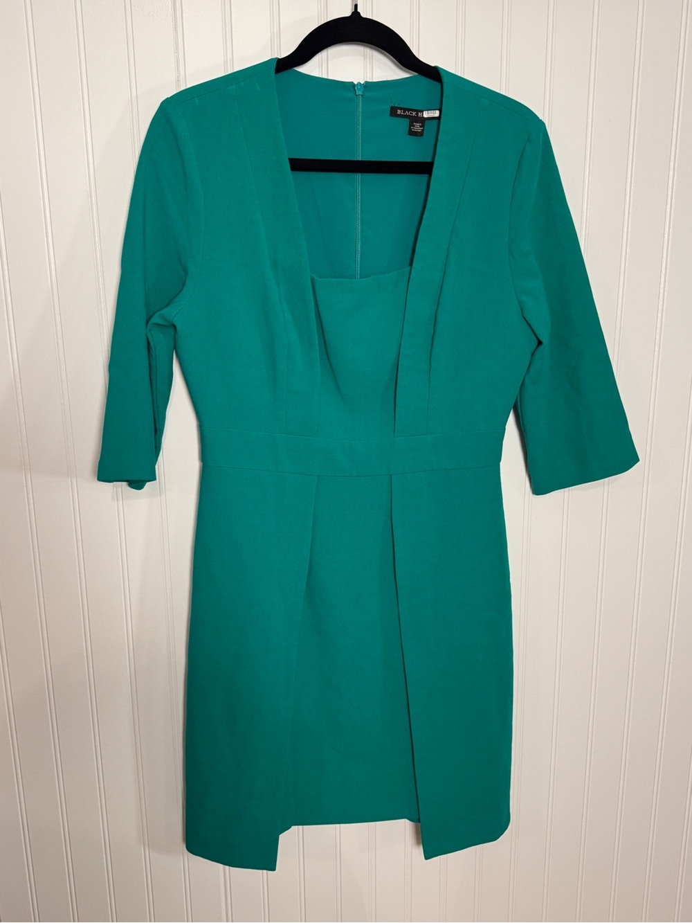 Black Halo Teal Midi Dress with Square Neck